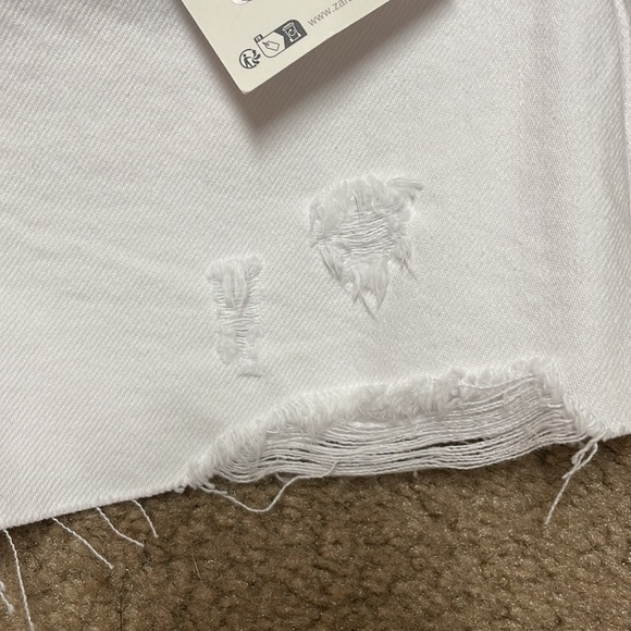 Zara women Z1975 High Rise White Shorts. Size 4. NWT! - Picture 6 of 9